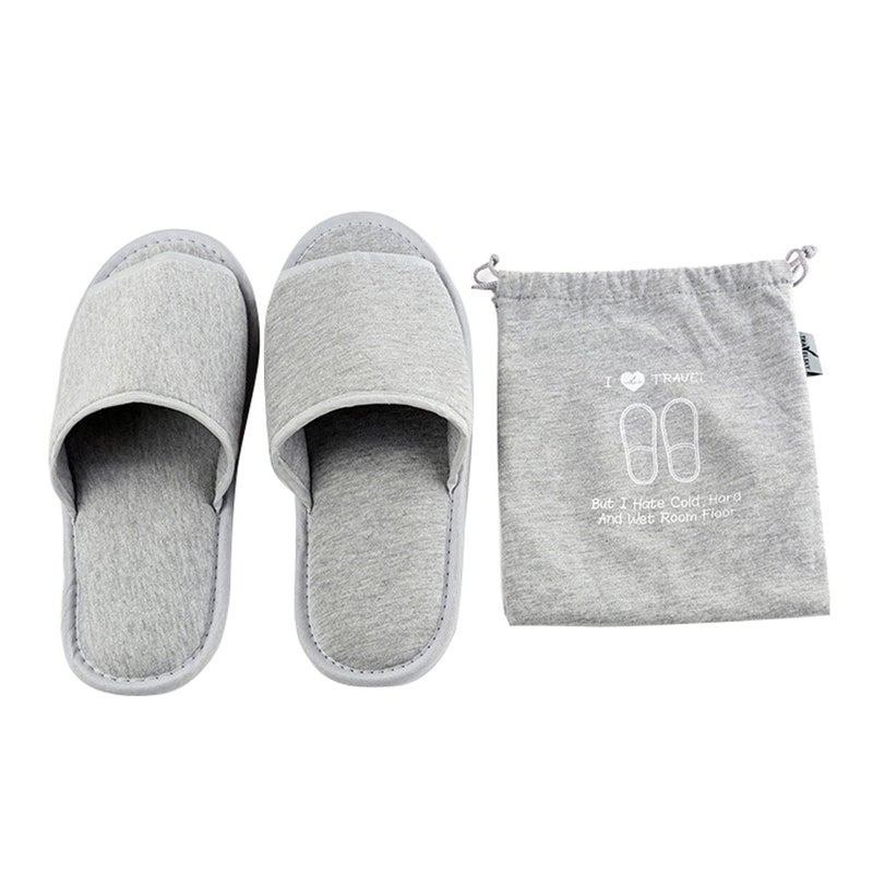Comfysail Foldable Portable Slippers Washable Open Toe Towelling Slippers with Storage Bag for Spa Travel Hotel/Home Guest 34-43 - Image 1